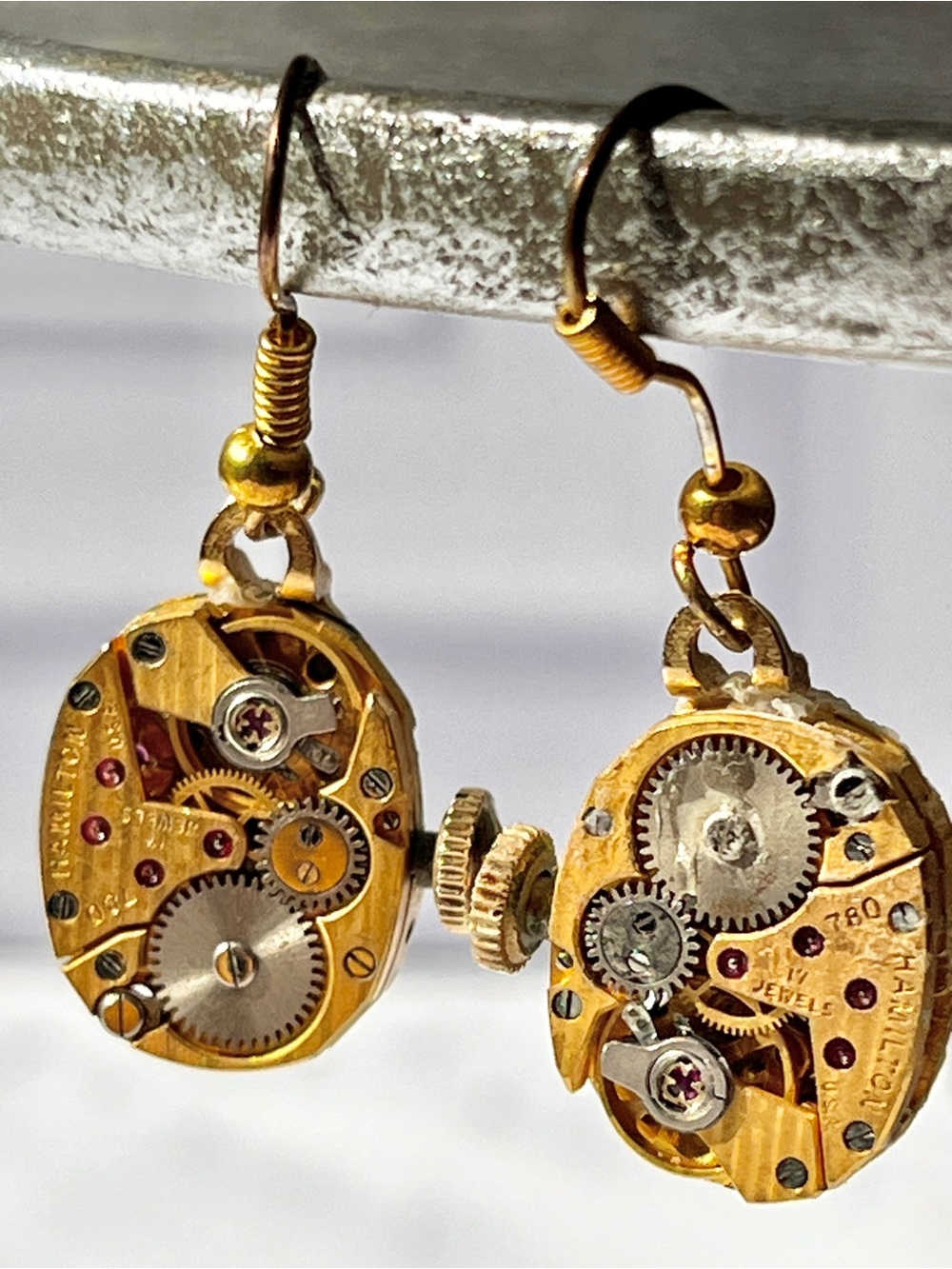 Vintage Hamilton 780 17 Jewel Watch Movement Steampunk Earrings